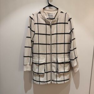 cupcakes & cashmere Cream and Black Grid Jacket